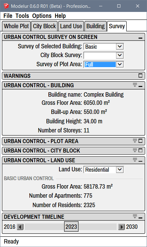 Survey Modelur User Guide - survey tab